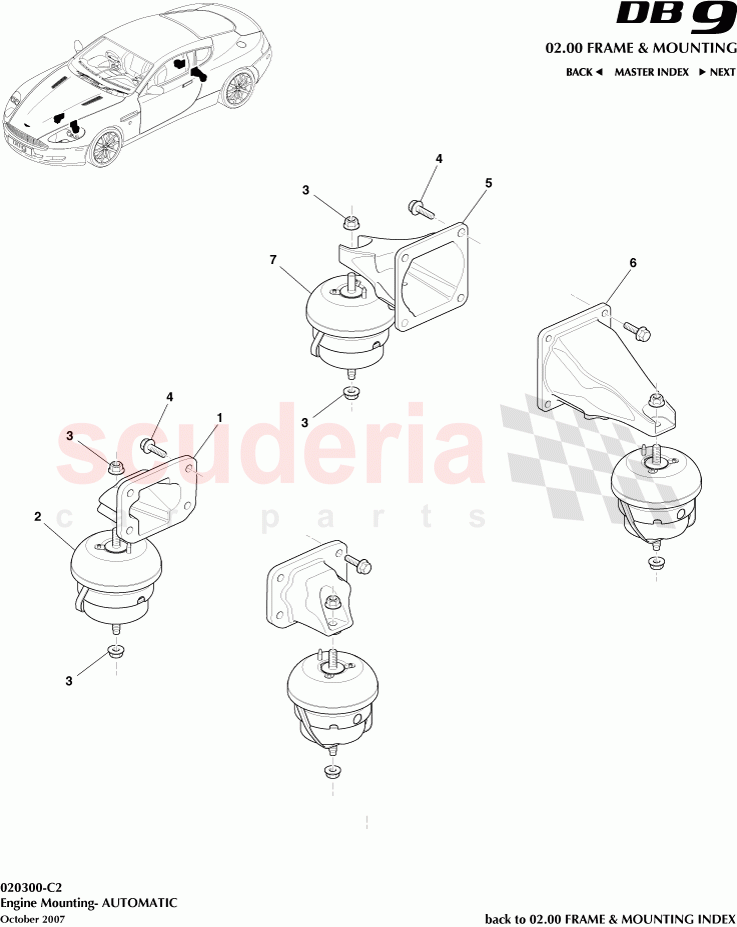 Engine Mounting - AUTOMATIC of Aston Martin Aston Martin DB9 (2004-2012)