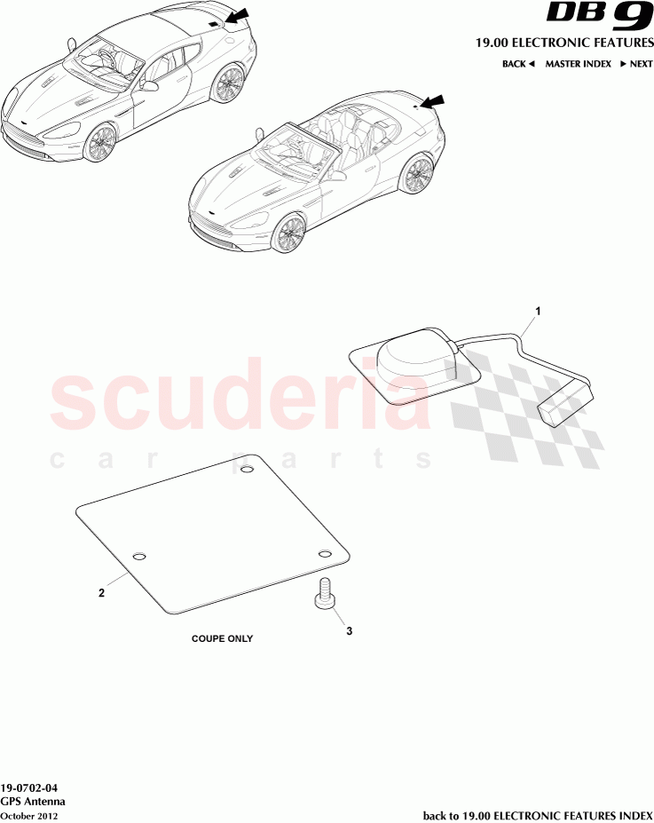 GPS Antenna of Aston Martin Aston Martin DB9 (2013-2016)