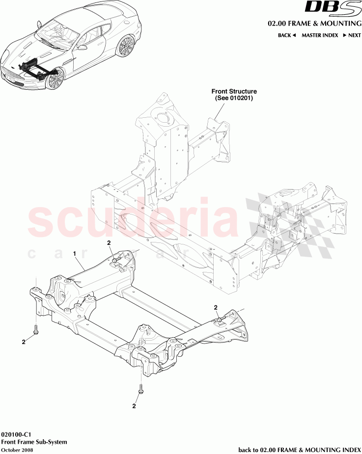 Front Frame Subsystem of Aston Martin Aston Martin DBS V12