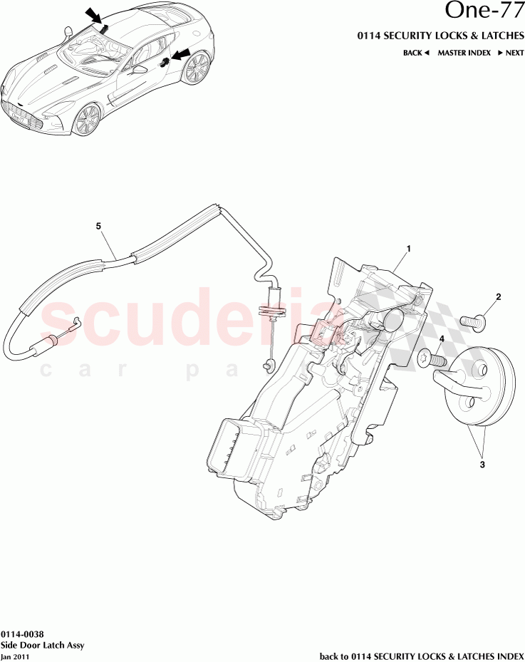 Side Door Latch Assembly of Aston Martin Aston Martin One-77