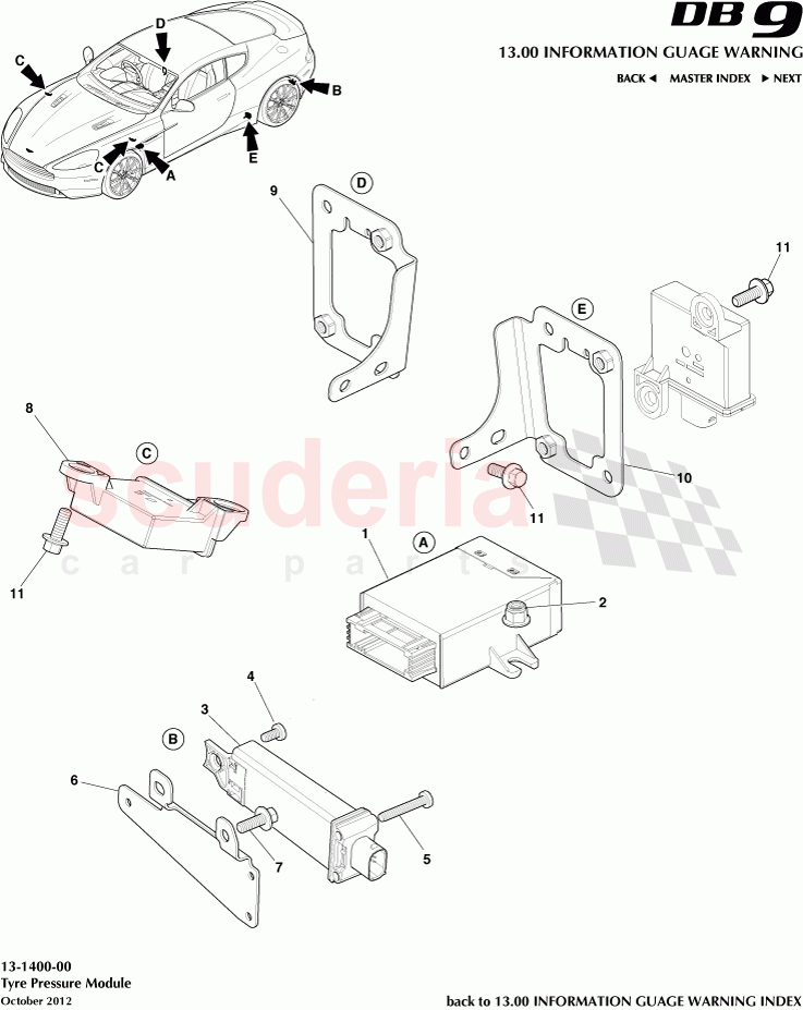 Tyre Pressure Module of Aston Martin Aston Martin DB9 (2013-2016)