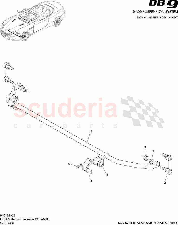 Front Stabilizer Bar Assembly (Volante) of Aston Martin Aston Martin DB9 (2004-2012)