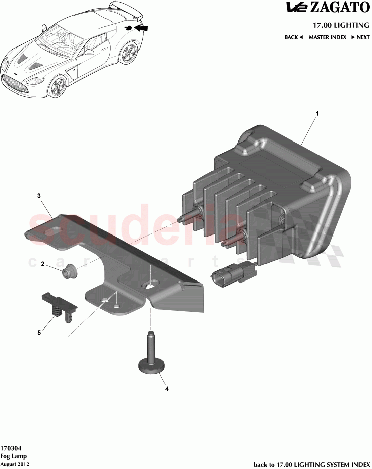 Fog Lamp of Aston Martin Aston Martin V12 Zagato