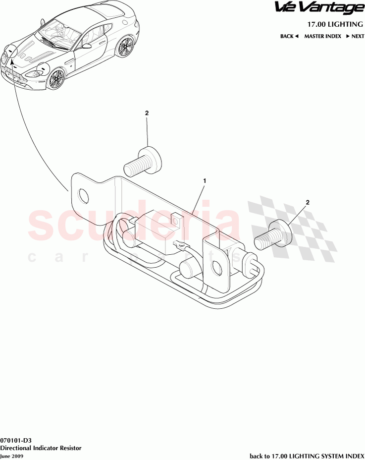 Directional Indicator Resistor of Aston Martin Aston Martin V12 Vantage