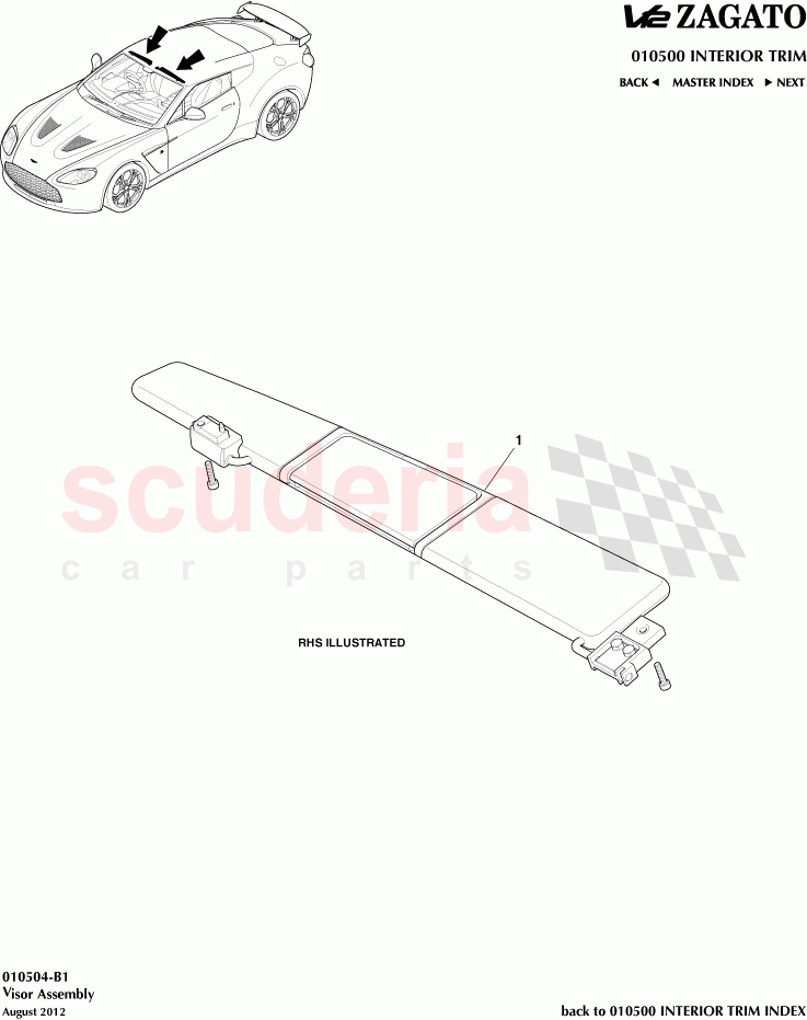 Visor Assembly of Aston Martin Aston Martin V12 Zagato