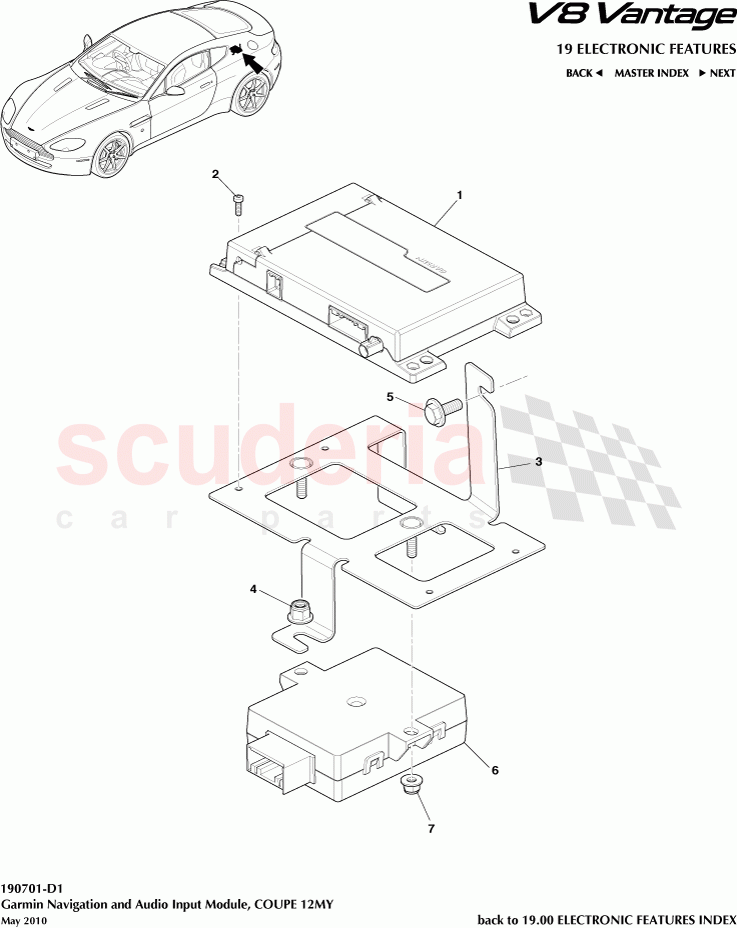 Garmin Navigation and Audio Input Module (Coupe) (2012) of Aston Martin Aston Martin V8 Vantage