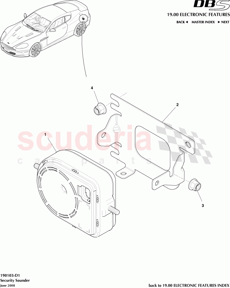 Security Sounder of Aston Martin Aston Martin DBS V12