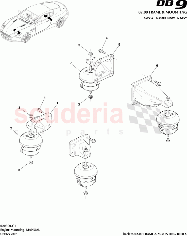 Engine Mounting (Manual) of Aston Martin Aston Martin DB9 (2004-2012)