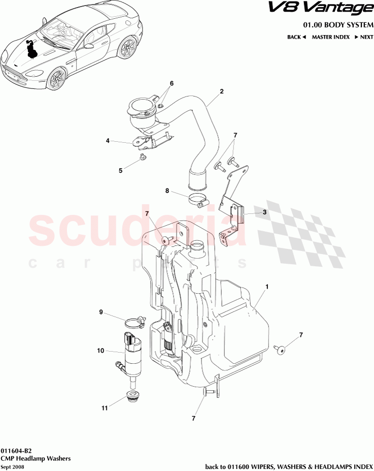 CMP Headlamp Washers of Aston Martin Aston Martin V8 Vantage