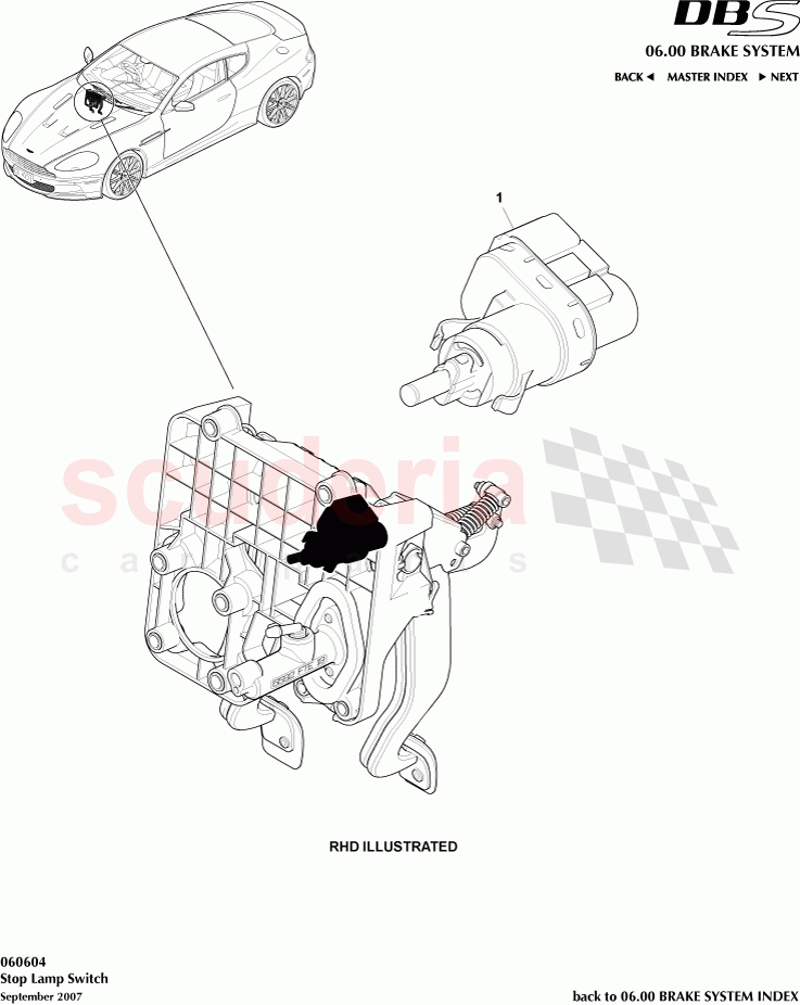 Stop Lamp Switch of Aston Martin Aston Martin DBS V12