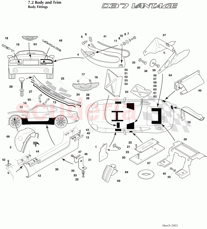 Body Fittings of Aston Martin Aston Martin DB7 Vantage