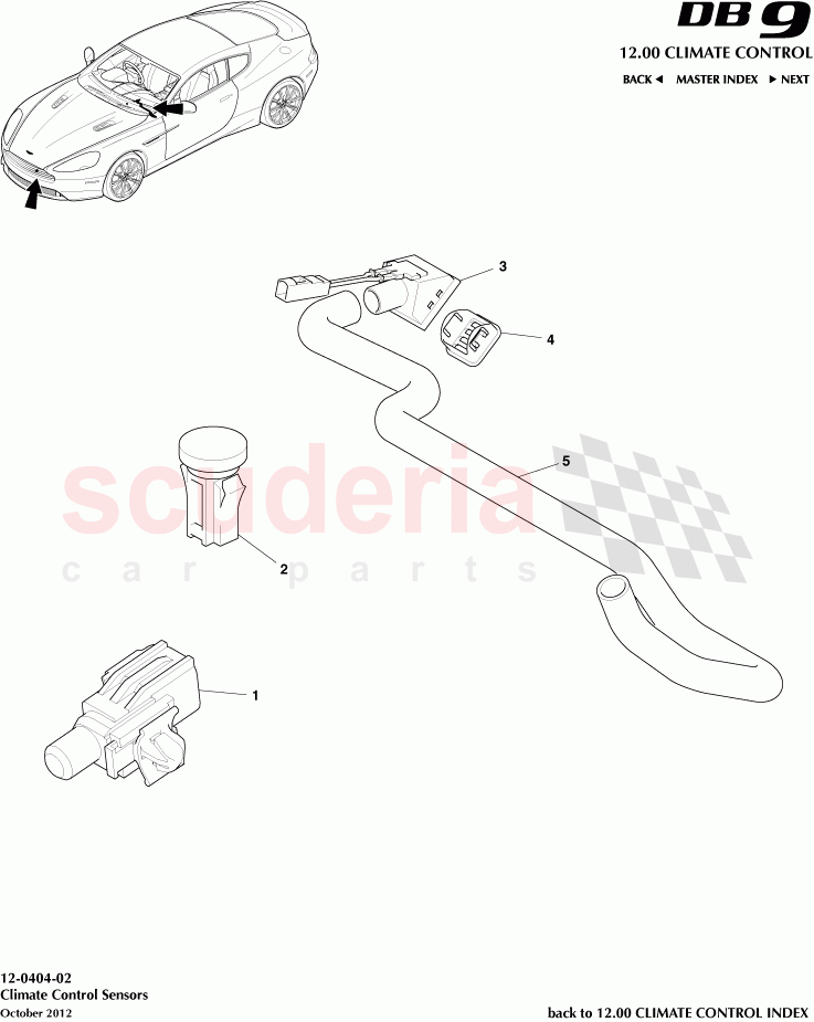 Climate Control Sensors of Aston Martin Aston Martin DB9 (2013-2016)