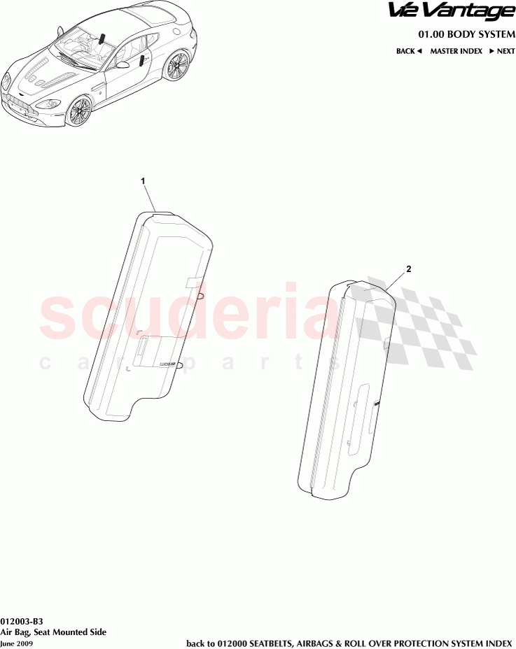 Seat-Mounted Side Airbag of Aston Martin Aston Martin V12 Vantage