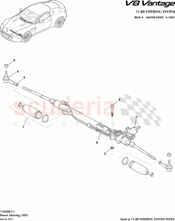 Power Steering (LHD) of Aston Martin Aston Martin V8 Vantage