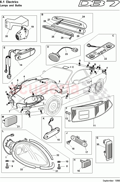 Lamps and Bulbs of Aston Martin Aston Martin DB7 (1997)