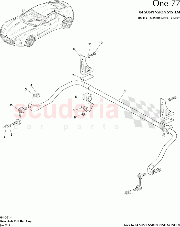 Rear Anti Roll Bar Assembly of Aston Martin Aston Martin One-77