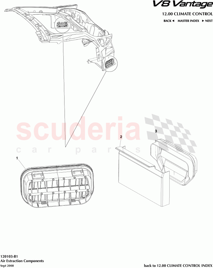 Air Extraction Components of Aston Martin Aston Martin V8 Vantage