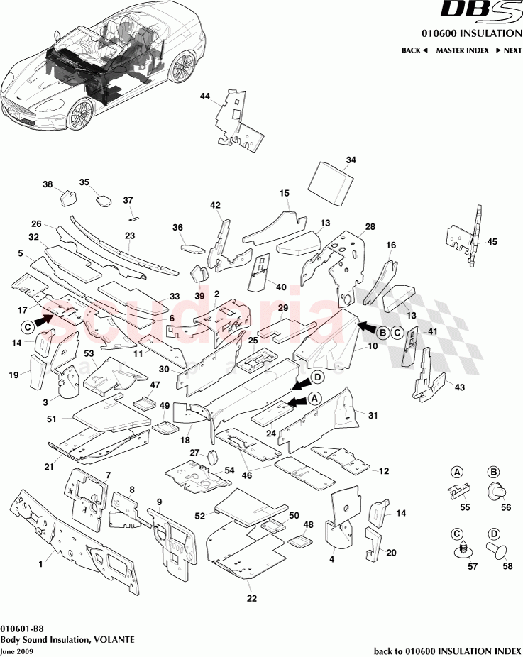 Body Sound Insulation (Volante) of Aston Martin Aston Martin DBS V12