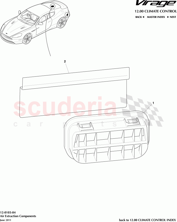 Air Extraction Components of Aston Martin Aston Martin Virage