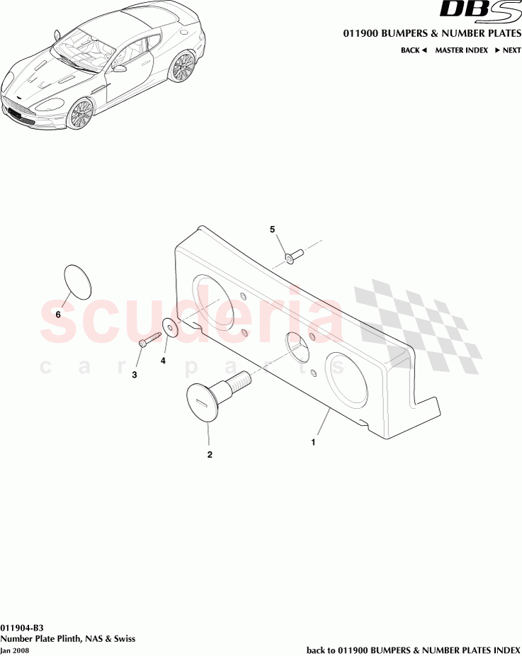 Number Plate Plinth, NAS and Swiss of Aston Martin Aston Martin DBS V12