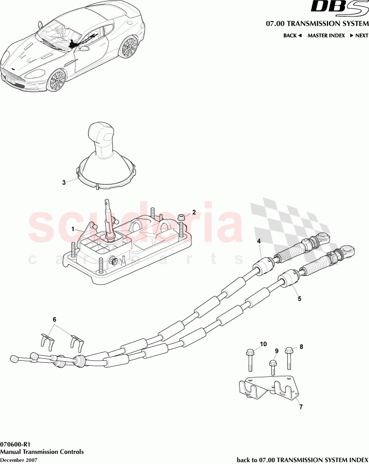 Manual Transmission Controls of Aston Martin Aston Martin DBS V12
