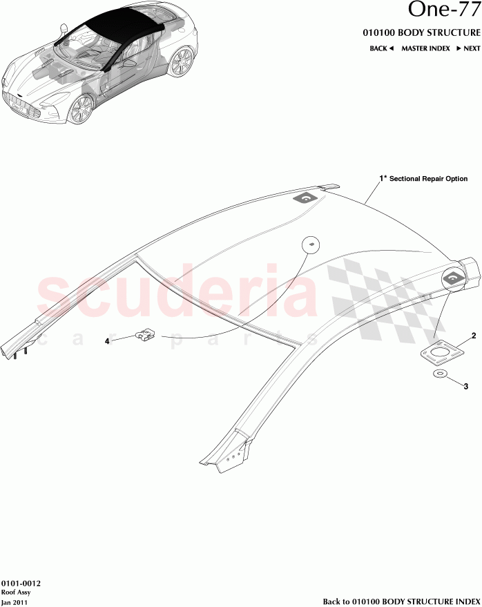 Roof Assembly of Aston Martin Aston Martin One-77