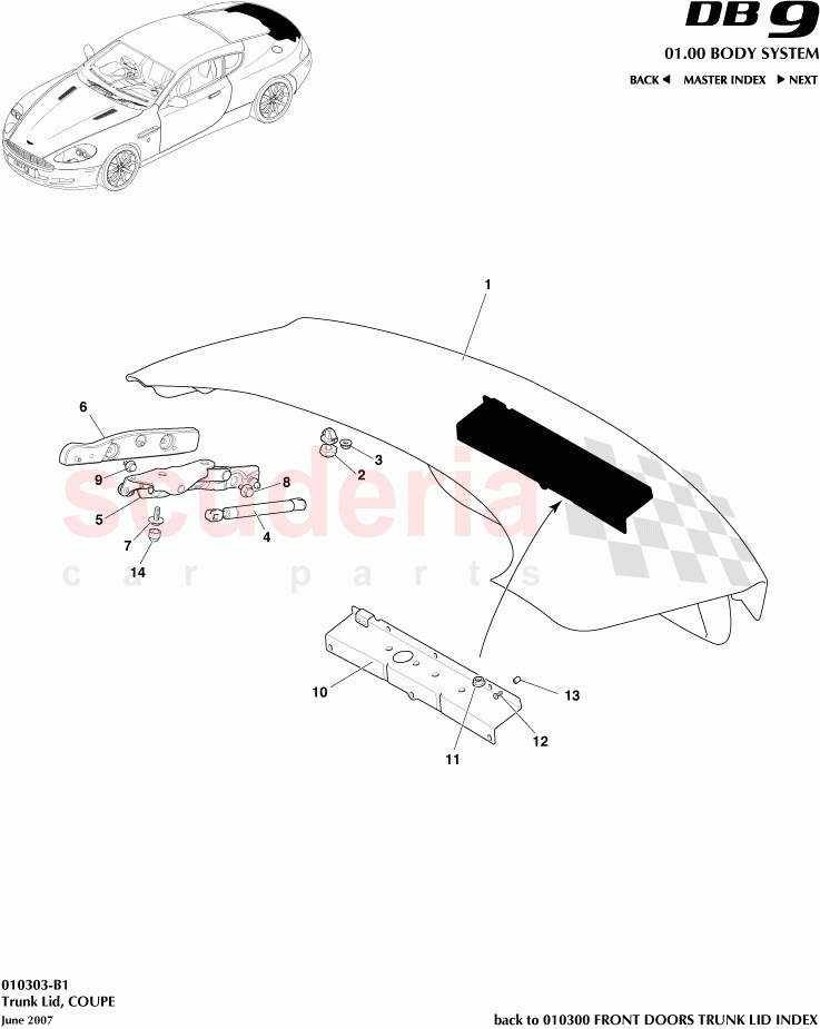 Trunk Lid (Coupe) of Aston Martin Aston Martin DB9 (2004-2012)