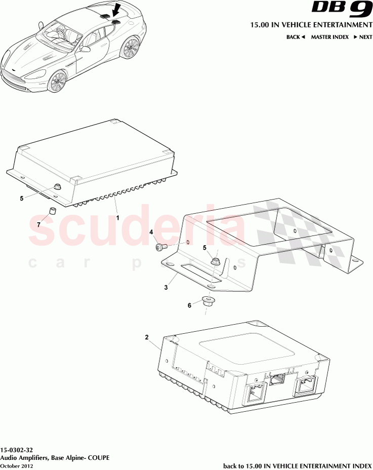 Audio Amplifiers, Base Alpine- COUPE of Aston Martin Aston Martin DB9 (2013-2016)