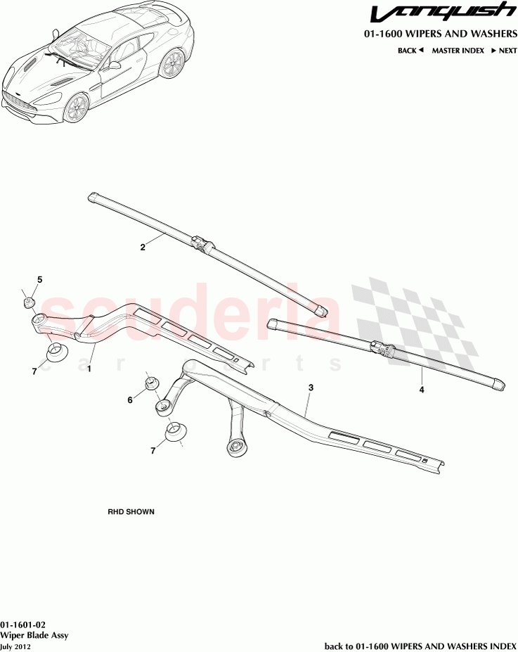 Wiper Blade Assembly of Aston Martin Aston Martin Vanquish (2012+)