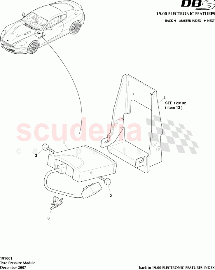 Tyre Pressure Module of Aston Martin Aston Martin DBS V12