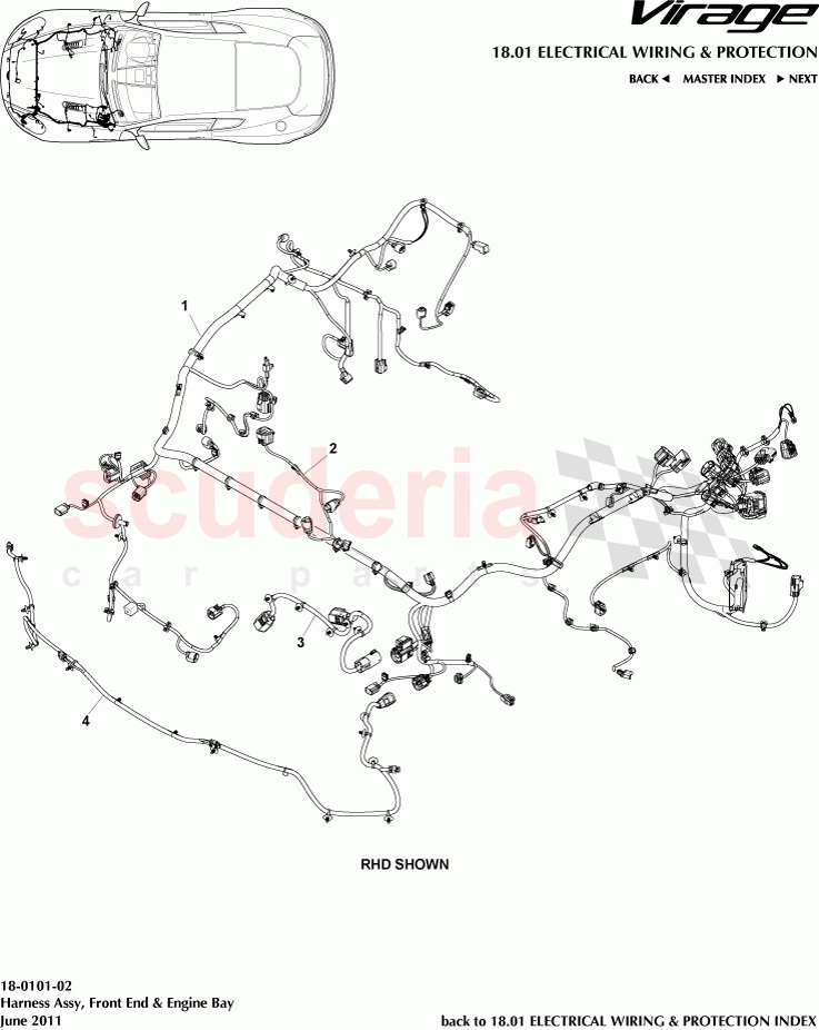 Harness Assembly, Front End and Engine Bay of Aston Martin Aston Martin Virage