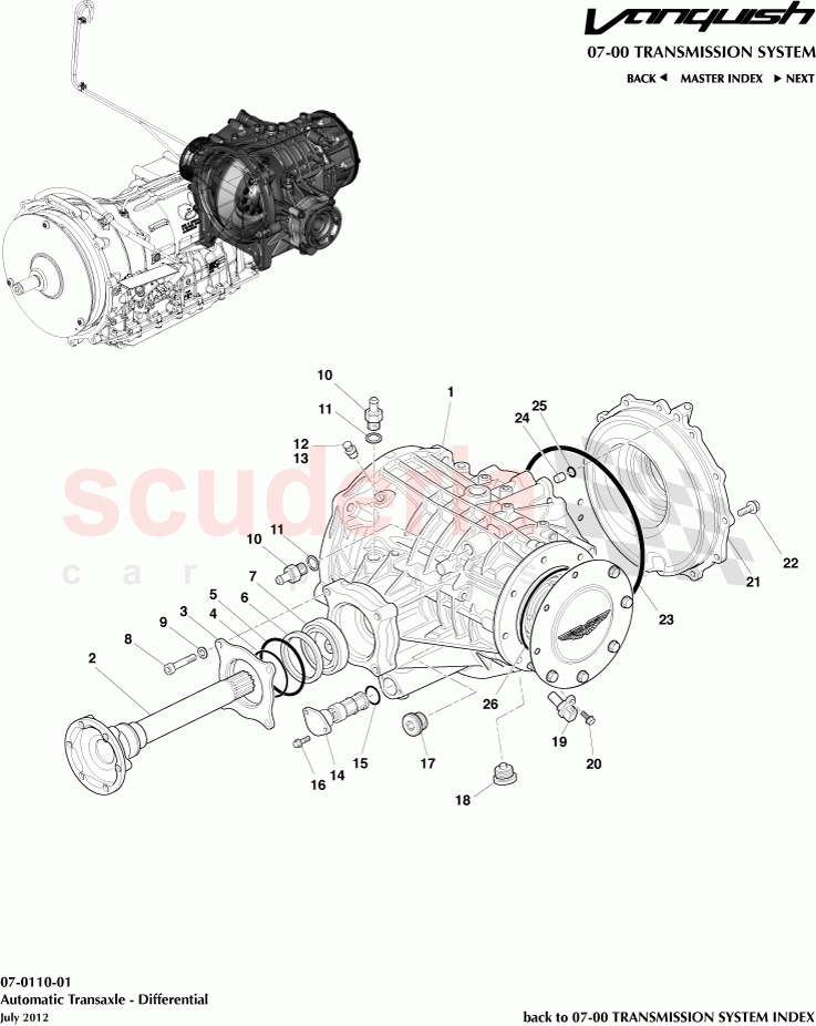 Automatic Transaxle - Differential of Aston Martin Aston Martin Vanquish (2012+)