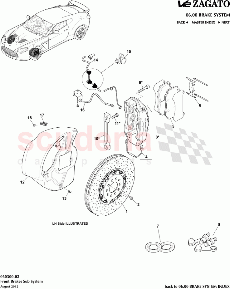 Front Brakes Sub System of Aston Martin Aston Martin V12 Zagato