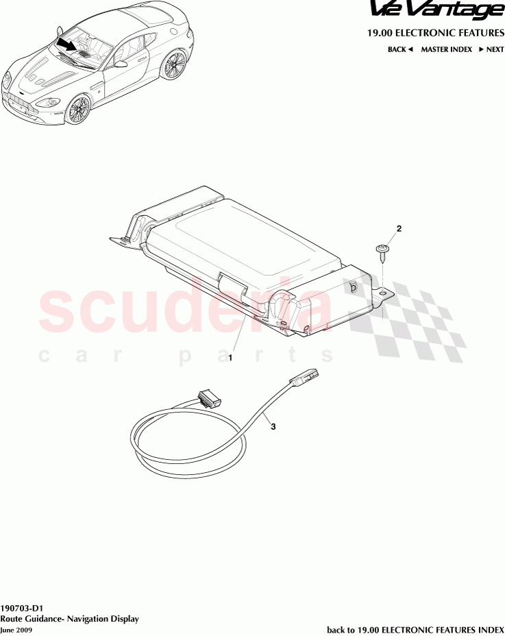 Route Guidance - Navigation Display of Aston Martin Aston Martin V12 Vantage