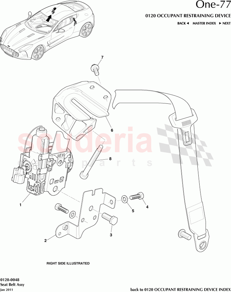 Seat Belt Assembly of Aston Martin Aston Martin One-77