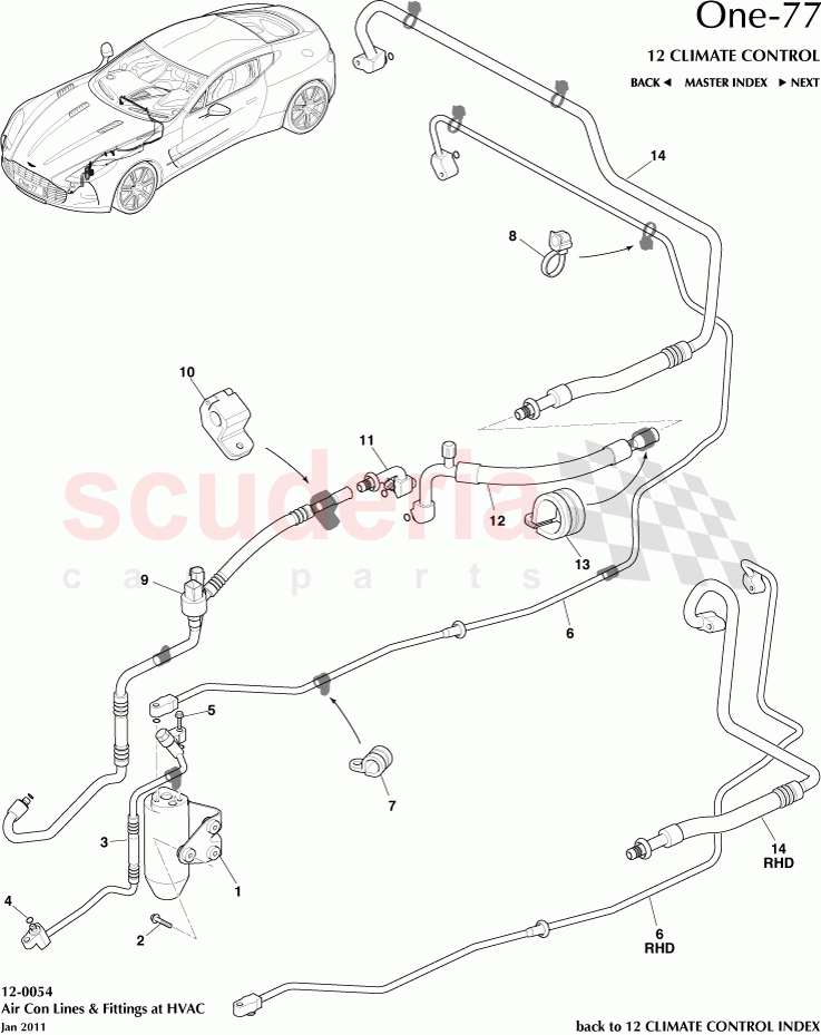 Air Con Lines & Fittings at HVAC of Aston Martin Aston Martin One-77