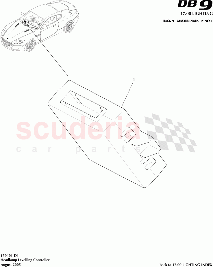 Headlamp Levelling Controller of Aston Martin Aston Martin DB9 (2004-2012)