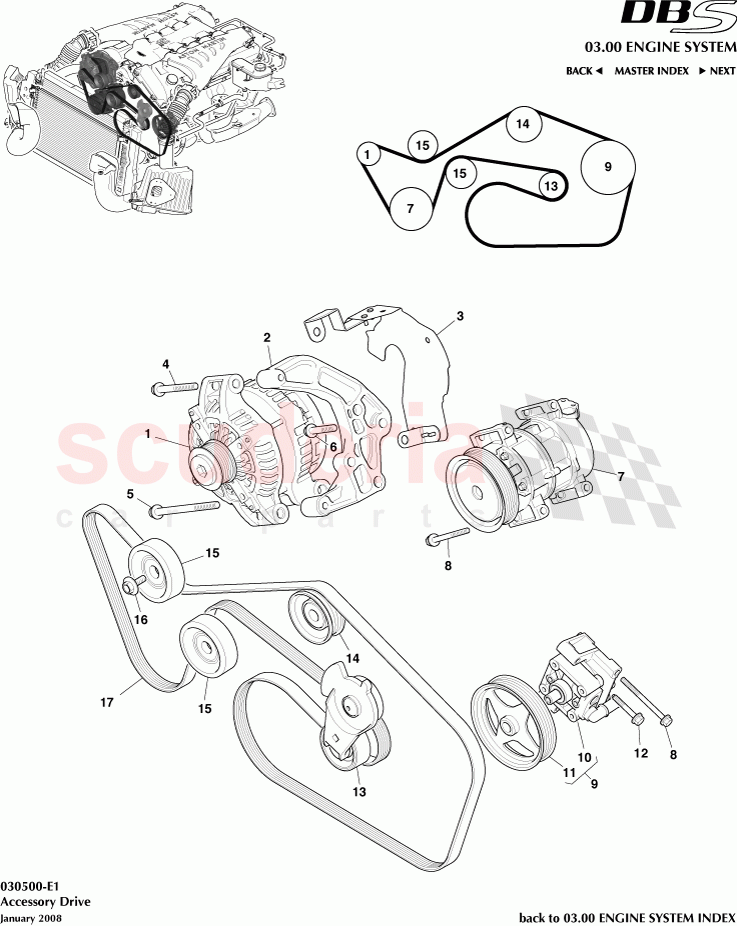 Accessory Drive of Aston Martin Aston Martin DBS V12