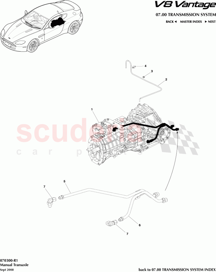 Manual Transaxle of Aston Martin Aston Martin V8 Vantage