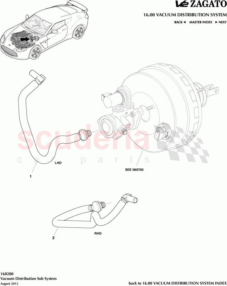 Vacuum Distribution Sub System of Aston Martin Aston Martin V12 Zagato