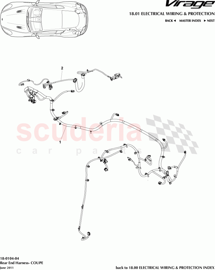 Rear End Harness (Coupe) of Aston Martin Aston Martin Virage