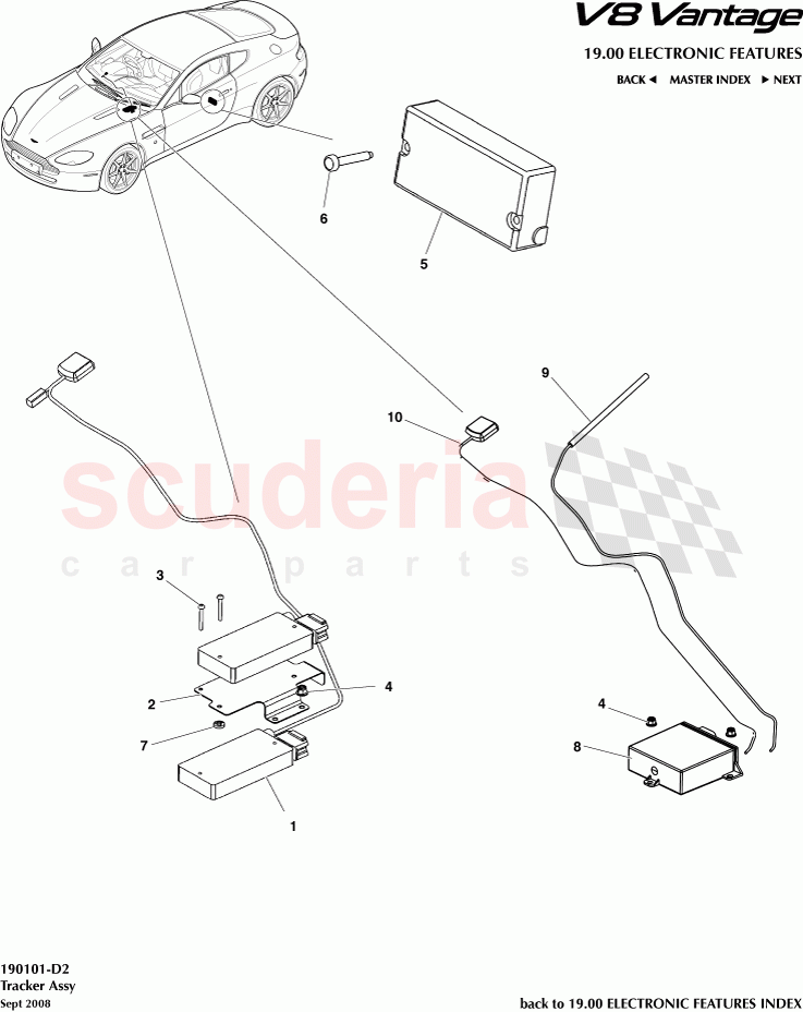 Tracker Assembly of Aston Martin Aston Martin V8 Vantage