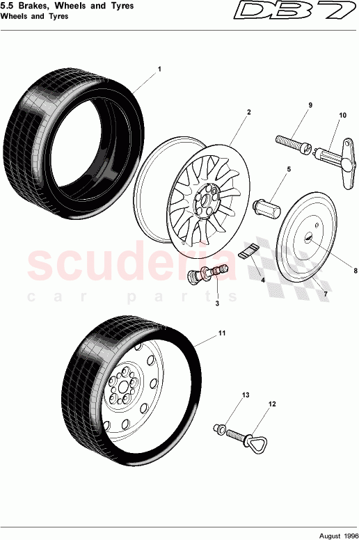 Wheels and Tyres of Aston Martin Aston Martin DB7 (1995)