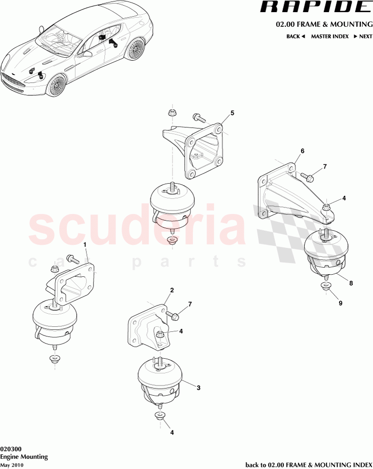 Engine Mounting of Aston Martin Aston Martin Rapide