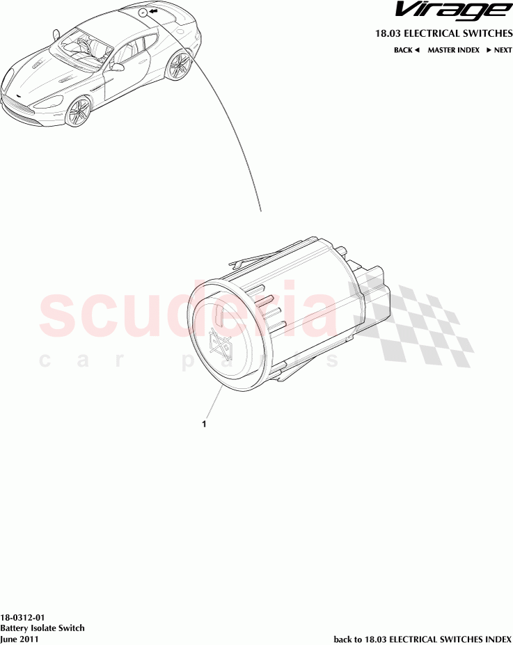 Battery Isolate Switch of Aston Martin Aston Martin Virage