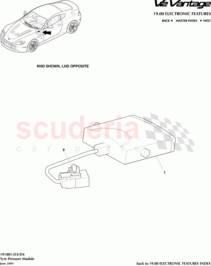 Tyre Pressure Module of Aston Martin Aston Martin V12 Vantage