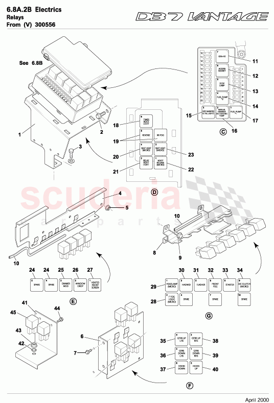 Relays 2 (From VIN 300556) of Aston Martin Aston Martin DB7 Vantage