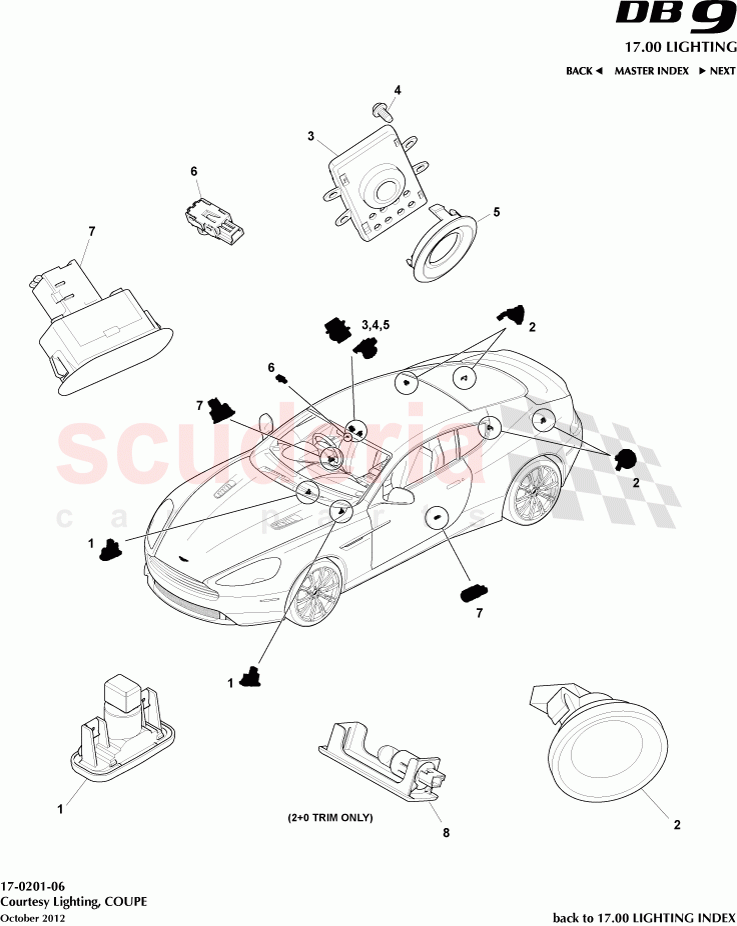 Courtesy Lighting, COUPE of Aston Martin Aston Martin DB9 (2013-2016)