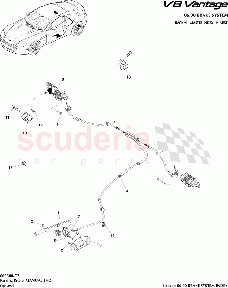 Parking Brake (Manual) (LHD) of Aston Martin Aston Martin V8 Vantage