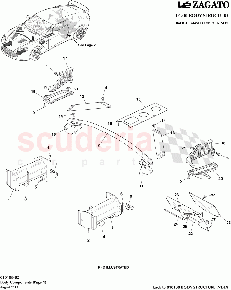 Body Components (Page 1) of Aston Martin Aston Martin V12 Zagato